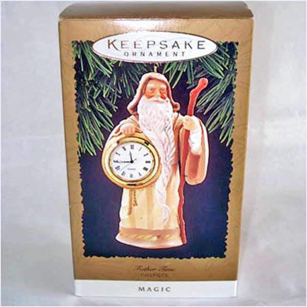 Hallmark 1996 Father Time Timepiece Clock Christmas Ornament