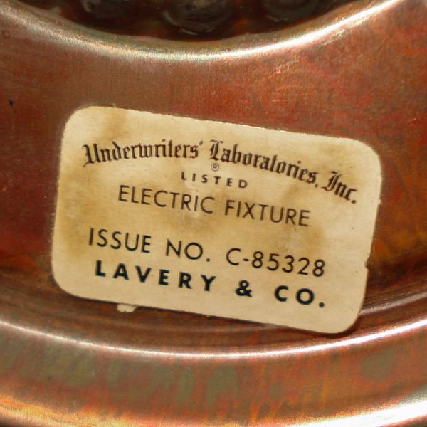 Petite Copper Milk Glass Hobnail Ceiling Light Fixture #3