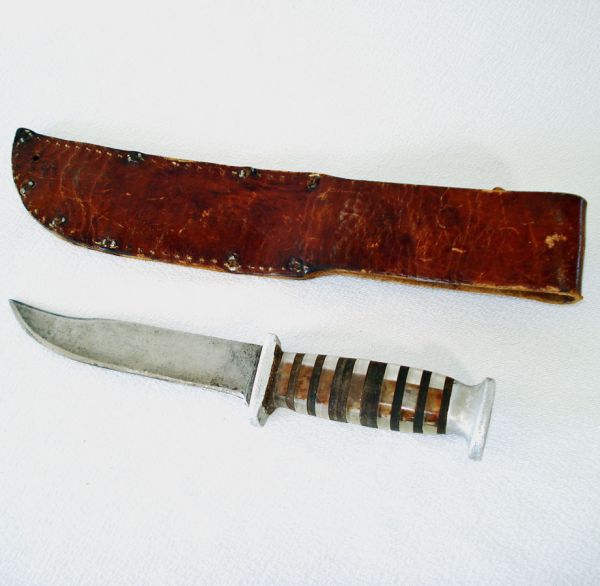 Fixed Blade Trench Art Stacked Handle Theatre Knife #2