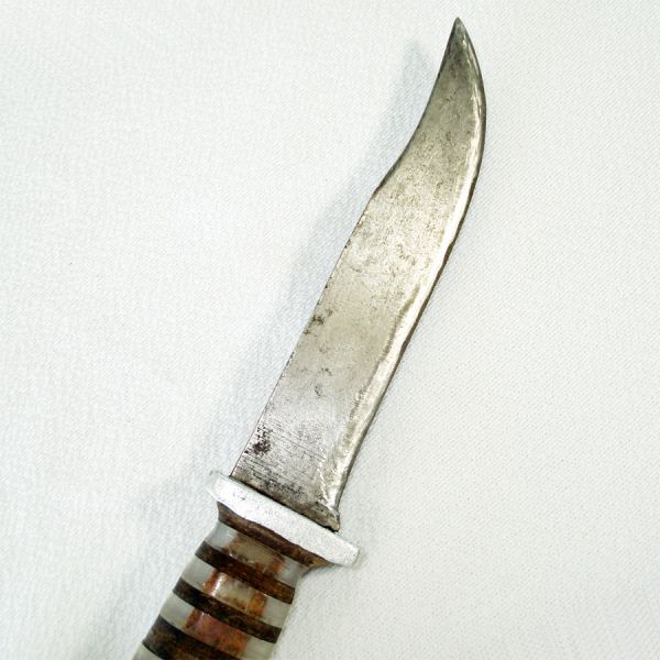 Fixed Blade Trench Art Stacked Handle Theatre Knife #4