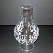 Torch & Wreath Clear Glass Hurricane Lamp Chimney 3 Inch Fitter