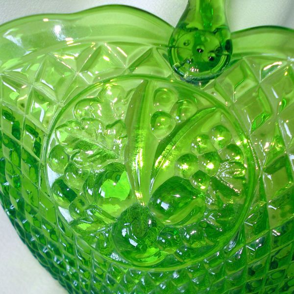 Indiana Canterbury Green Glass Centerpiece Basket #3