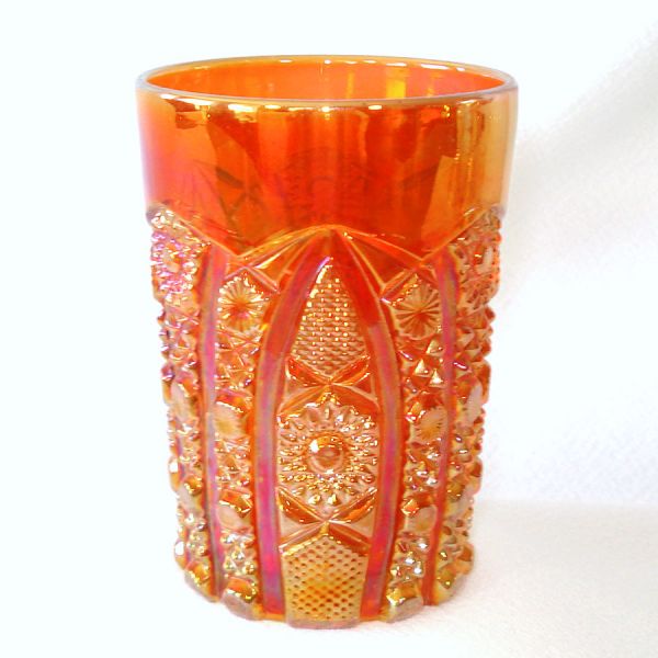 Imperial Octagon Rubigold Carnival Glass Tumbler