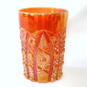 Imperial Octagon Rubigold Carnival Glass Tumbler