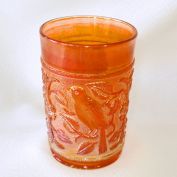 Imperial Robin Rubigold Carnival Glass Tumbler