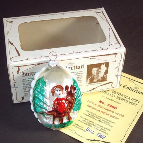 Inge 1982 Little Red Riding Hood Christmas Ornament Mint in Box