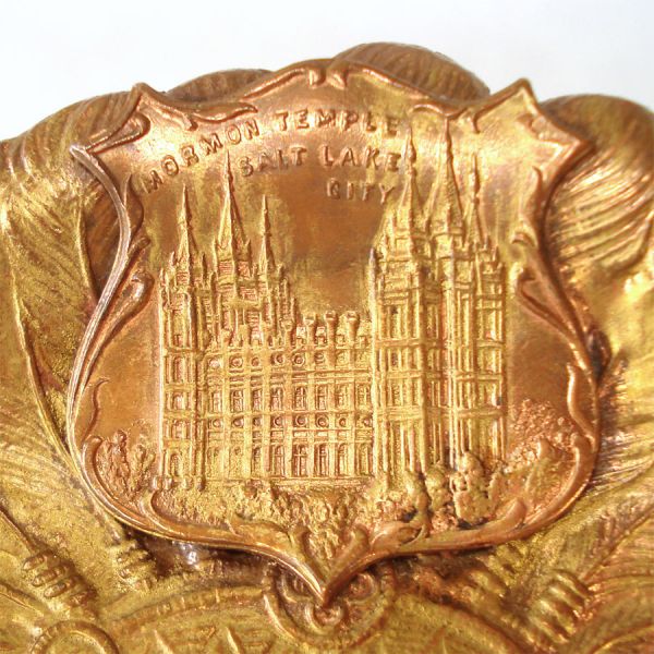 Bronze Indian Chief Head Pin Dish Salt Lake Mormon Temple Kronheim Oldenbusch #2