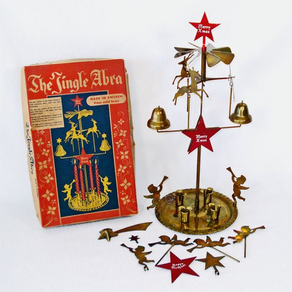 Jingle Abra Swedish Brass Christmas Angel Reindeer Candle Chimes