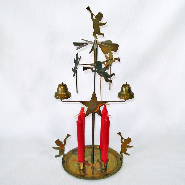 Jingle Abra Swedish Brass Christmas Angel Reindeer Candle Chimes #2