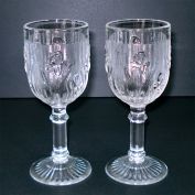 Jeannette Iris & Herringbone Pair Wine Goblets