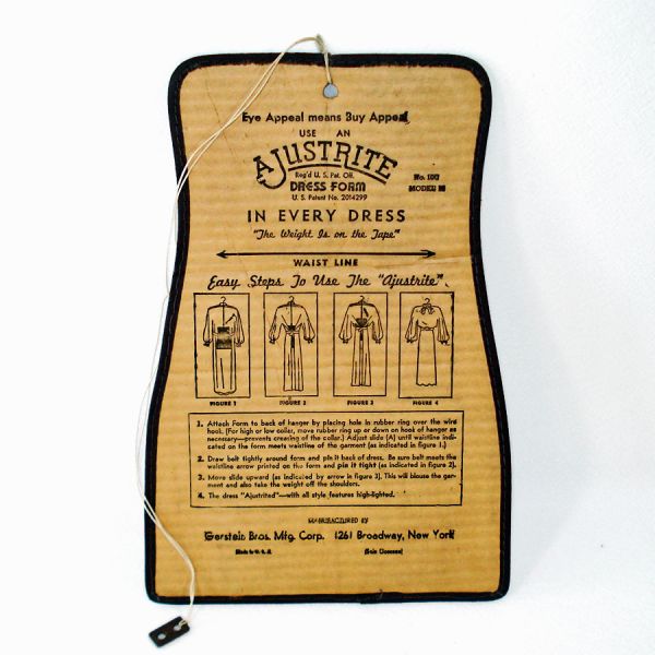 AJustrite 1930s Cardboard Dress Form Retail Display