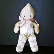 1920s Krueger Cuddle Kewpie Doll With Tag, Cream Color Satin