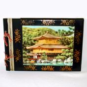 Lacquered Asian Pagoda Scene Lenticular Photo Scrapbook Album