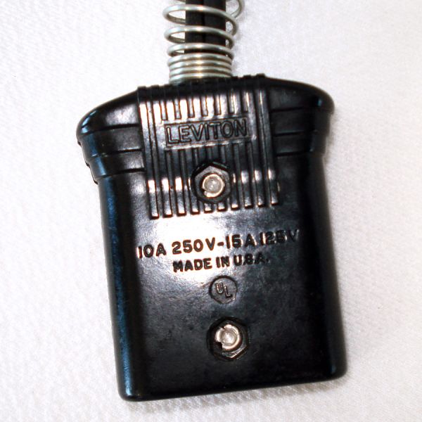 Leviton Bakelite 2 Prong Power Cord For Kitchen Appliances 15A 125V #2