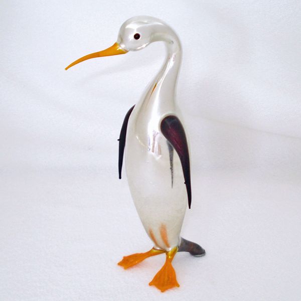 Blown German Bimini Mercury Glass Penguin 5 Inches #3
