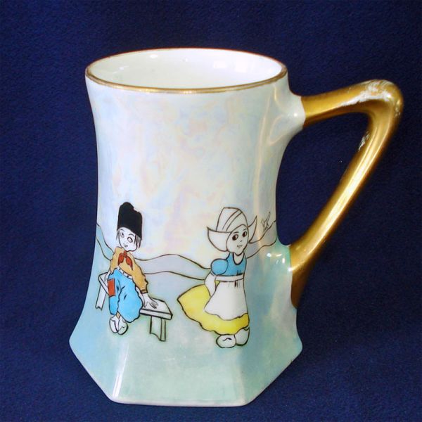 P And P Limoges Dutch Children Porcelain Tankard Mug #2