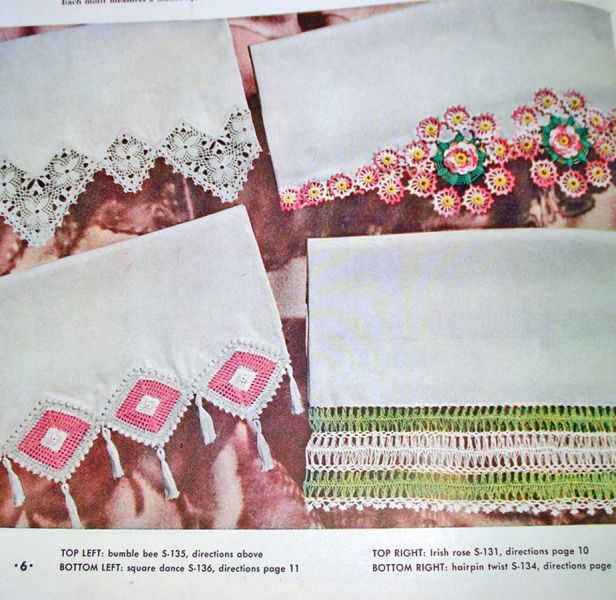 Linen Closet, Pillowcases, Bedspreads Lot 3 Crochet Pattern Booklets 1950s #3