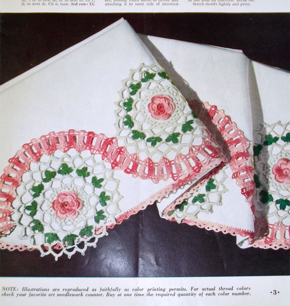 Linen Closet, Pillowcases, Bedspreads Lot 3 Crochet Pattern Booklets 1950s #4