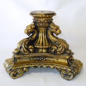 Hollywood Regency Baroque Cast Metal Ornate Lion Heads Lamp Base Part