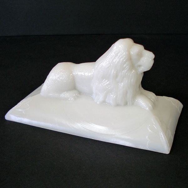 EAPG Milk Glass Lion Mustard Dish Replacement Lid