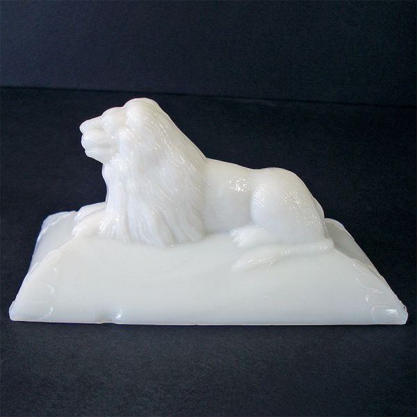 EAPG Milk Glass Lion Mustard Dish Replacement Lid #2