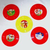 Little John Five 1950s Children's Records, Red Yellow Vinyl