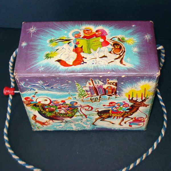1940s Mattel Creations Toy Christmas Crank Music Box #4