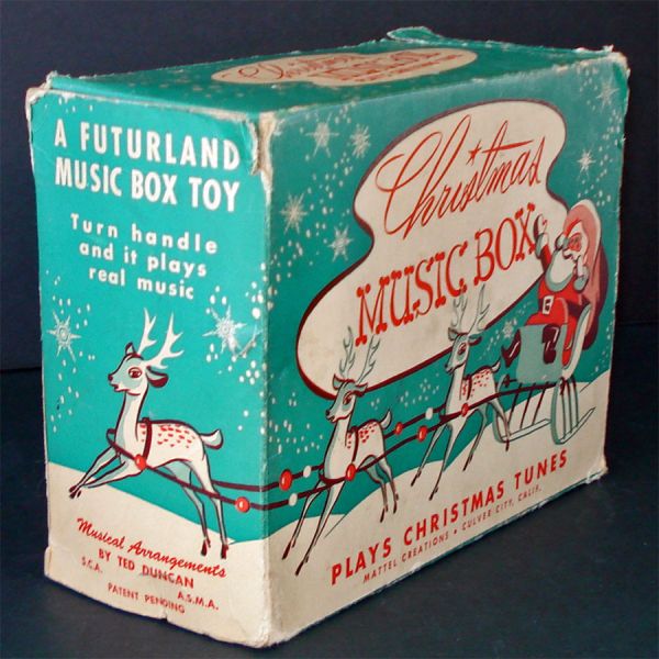 1940s Mattel Creations Toy Christmas Crank Music Box #6