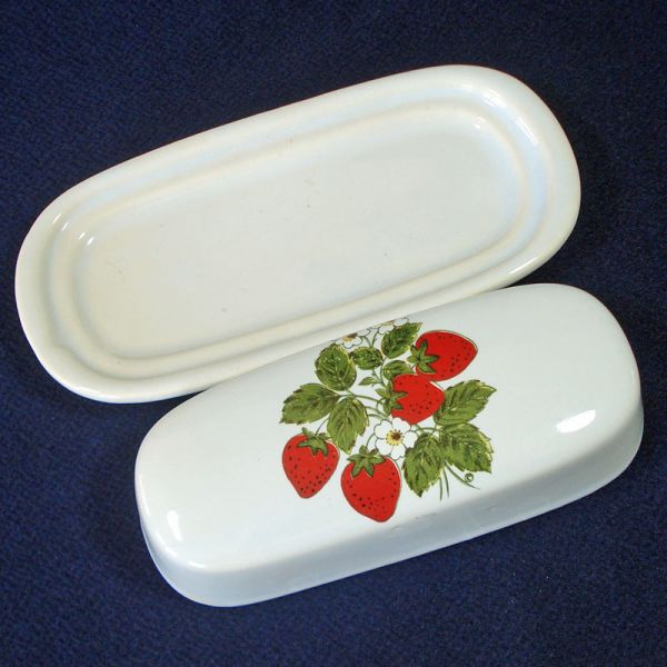 McCoy Strawberry Country Stick Butter Dish #2