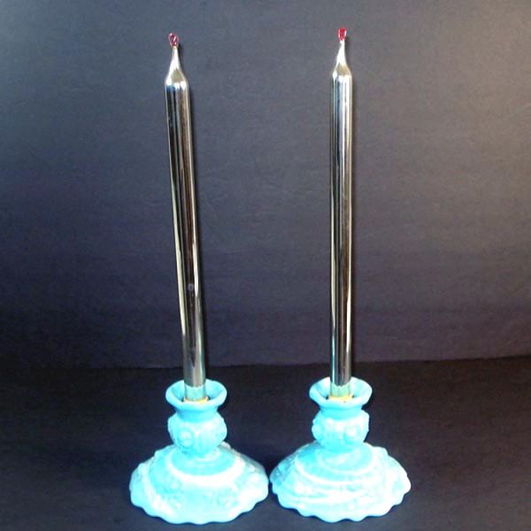 Pair 14 Inch Mercury Glass Candles for Floral, Christmas Arrangements #3