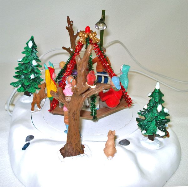 Lemax Carole Towne Lighted Rotating Merry Go Round For Christmas Village #2