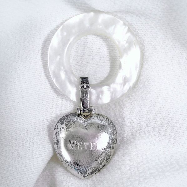 Sterling Silver Heart Baby Teether Ring Engraved Peter 1965