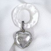Sterling Silver Heart Baby Teether Ring Engraved Peter 1965