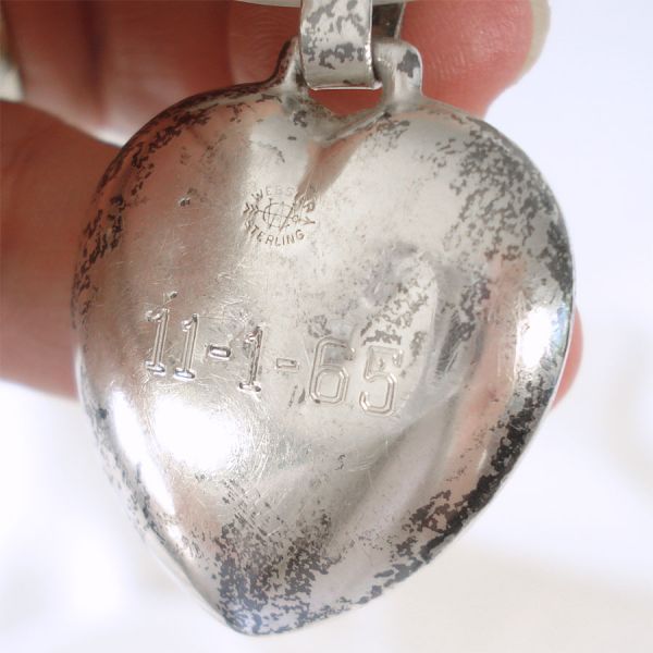 Sterling Silver Heart Baby Teether Ring Engraved Peter 1965 #2