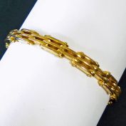 Napier Goldtone Rail Fence Link Bracelet