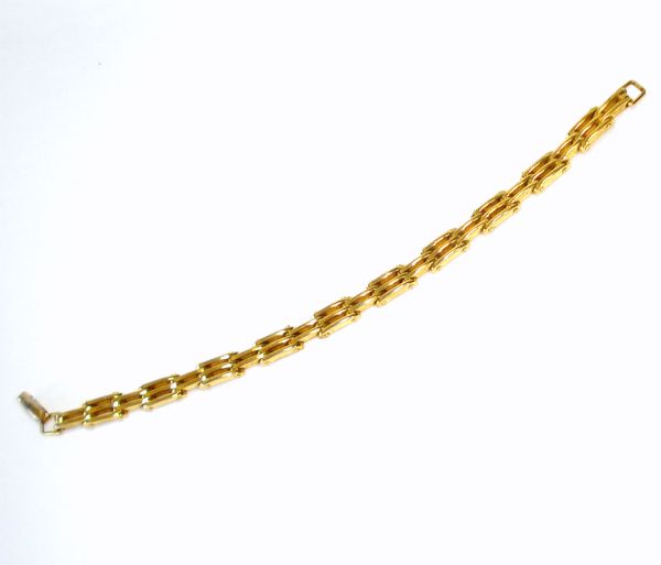 Napier Goldtone Rail Fence Link Bracelet #2