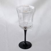 Octime Luminarc France Black Stemmed Water Goblet