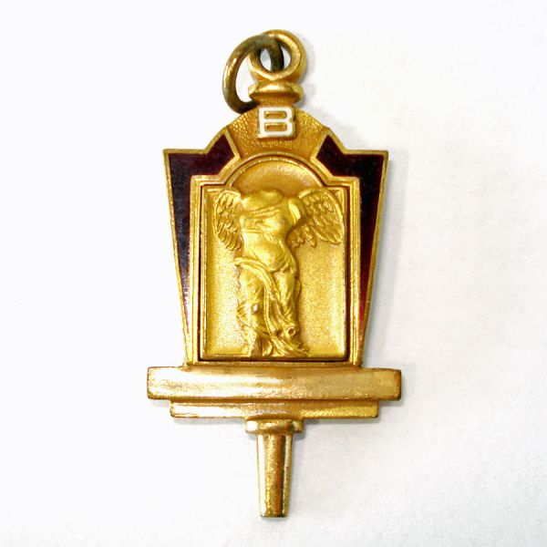 Enameled Goldtone 1939 School Football Award Charm or Pendant