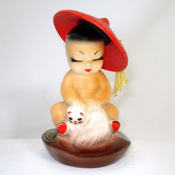 Josef Originals California Asian Baby Pitty Sing Figurine
