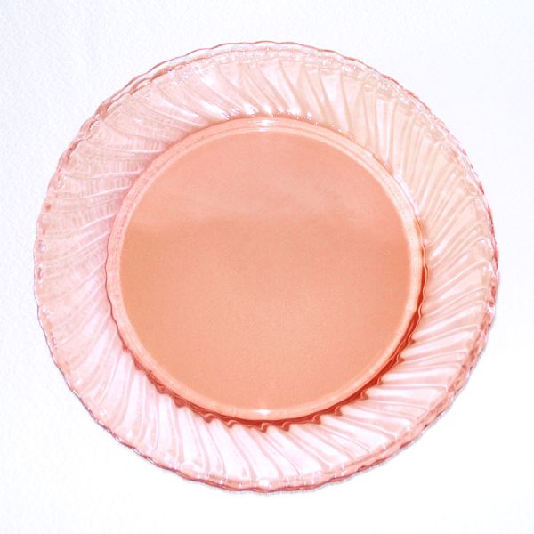 Arcoroc France Rosaline Pink Swirl 4 Glass 9 Inch Plates #2