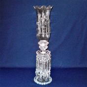 Crystal Hurricane Candle Lamp With Prisms 22 Inches High