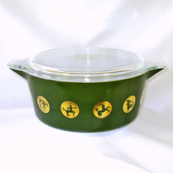 Pyrex 1961 Zodiac Promotional 2.5 Quart Covered Casserole #2