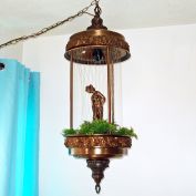Johnson 1970s Hanging Goddess 36 Inch Rain Oil Lamp Working