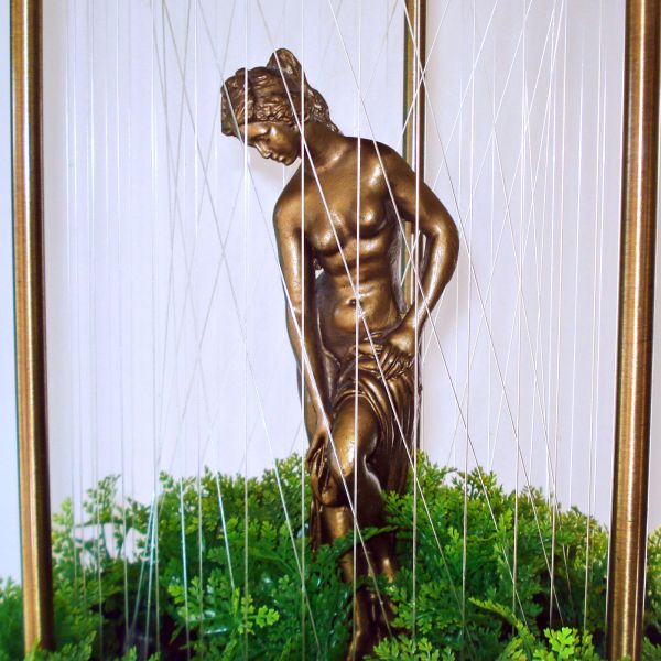 Johnson 1970s Hanging Goddess 36 Inch Rain Oil Lamp Working #2