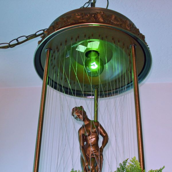 Johnson 1970s Hanging Goddess 36 Inch Rain Oil Lamp Working #4
