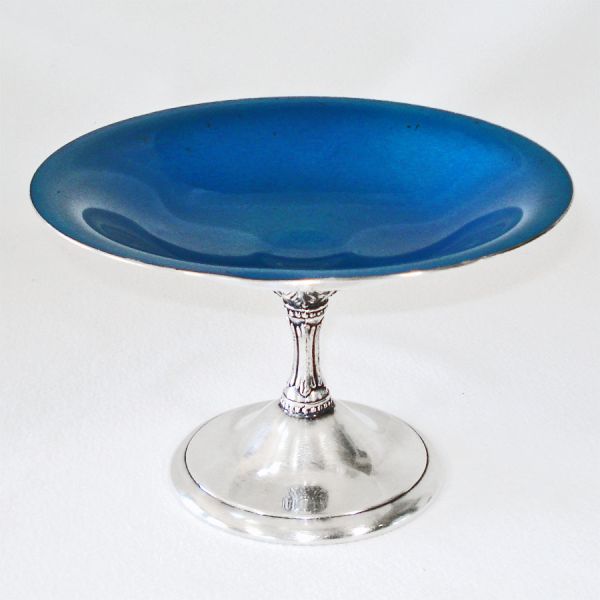 Reed & Barton Blue Enameled Silverplate Tazza Compote #5