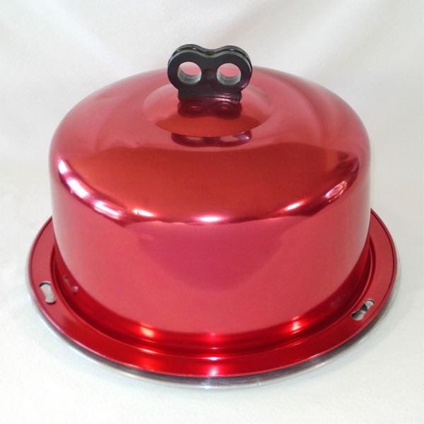 Mid Century Regal Red Aluminum Cake Saver Carrier
