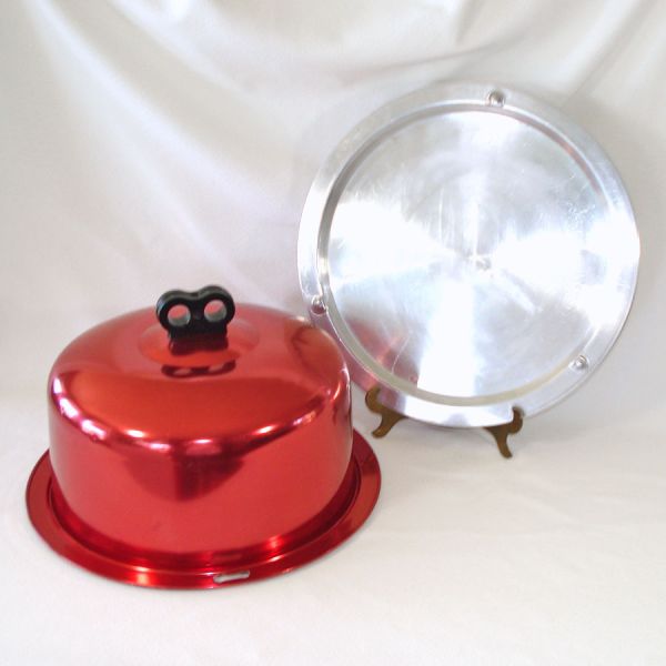 Mid Century Regal Red Aluminum Cake Saver Carrier #2