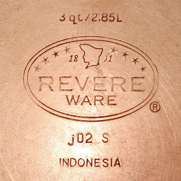 Revere Ware 3 Quart Copper Bottom Stainless Covered Saucepan #5