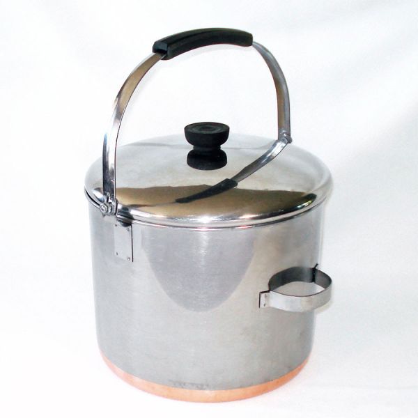 Revere Ware Copper Clad 8 Quart Bail Handle Kettle Stock Pot #2